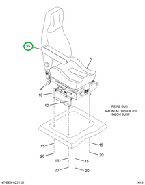 2208993C1 ARMREST DRVR RH BLUE 42Z VINYL