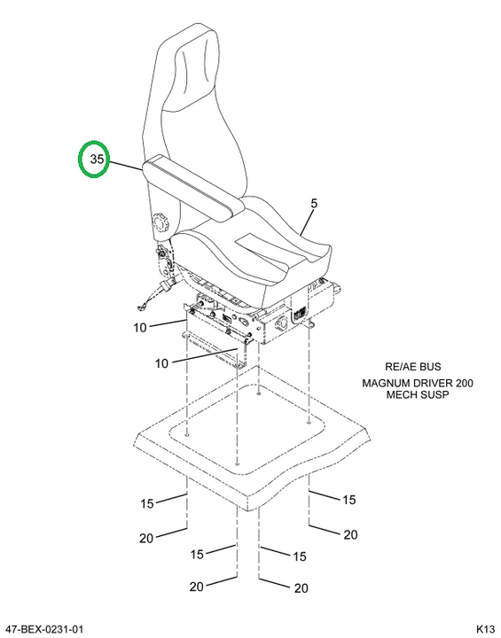 2209021C1 Armrest Driver Right Hand Blac