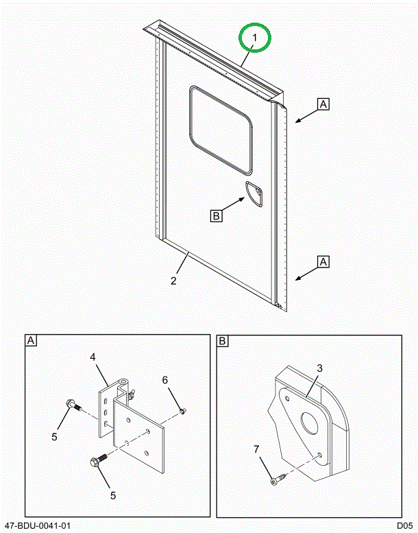 2209223C4 Fr, Door Assembly Ada Lift Hin