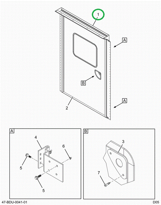 2209223C4 Fr, Door Assembly Ada Lift Hin