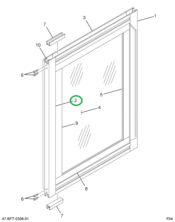 2209452C1 RAIL  *SASH VERT FRT AFT DRVR