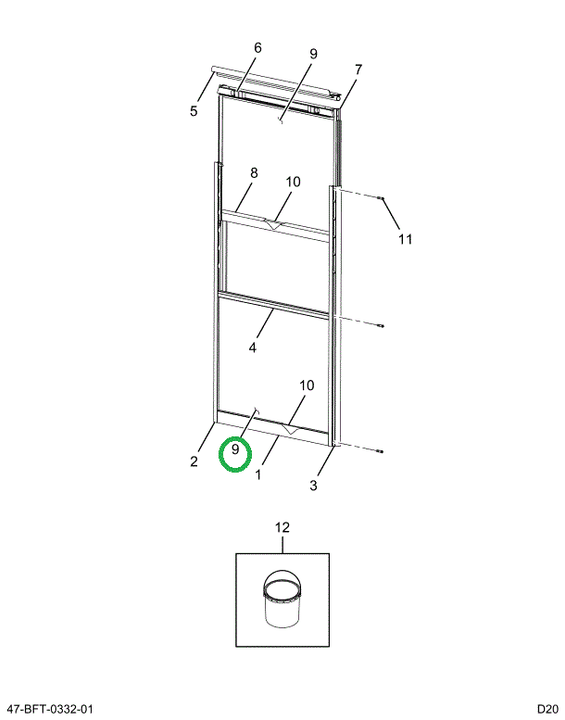 2209535C1 Glass, Tempered Split Sash Pas