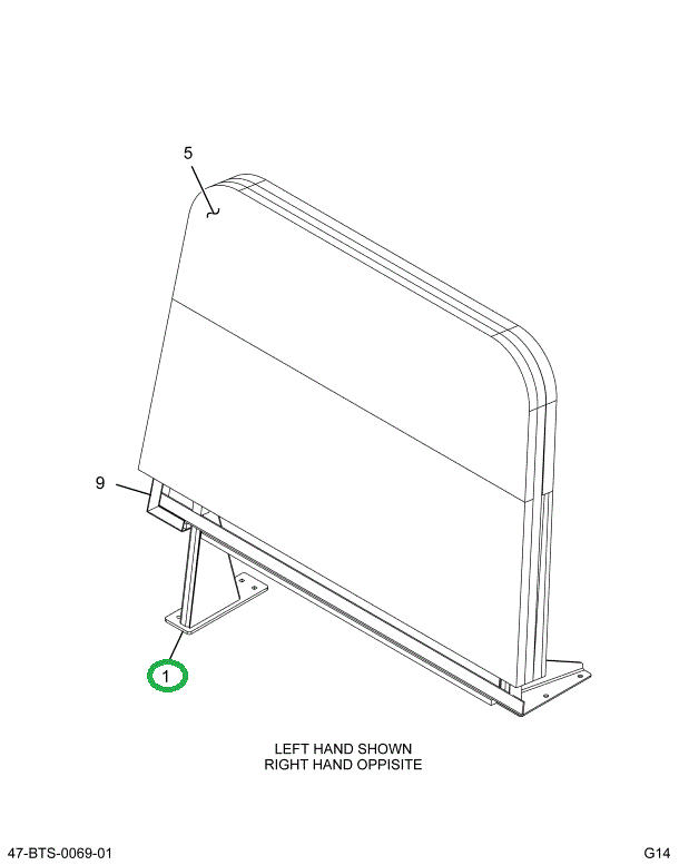 2210545C7 Crash Barrier Frame, High Back