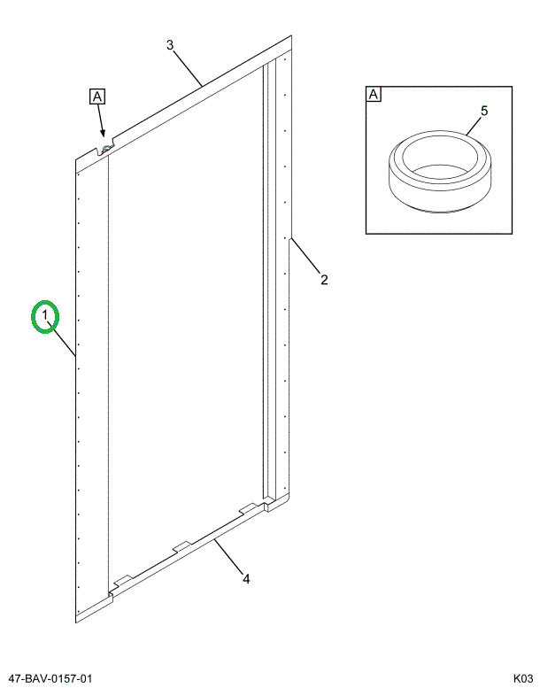 2210990C2 Casing, Entrance Door Aft, Bus