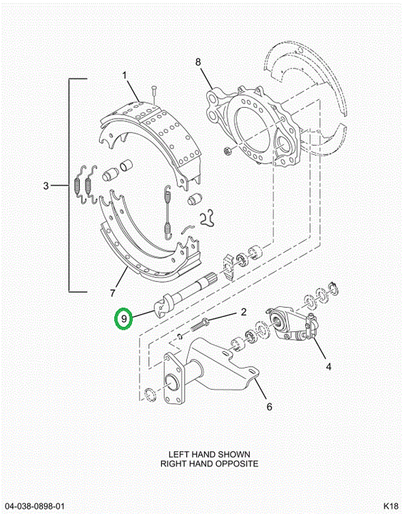 2210N7684 Camshaft, Brake, Lh, Length 15
