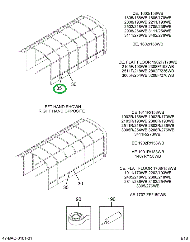 2211180C2 Seat, Rail L Flat Floor 168.38
