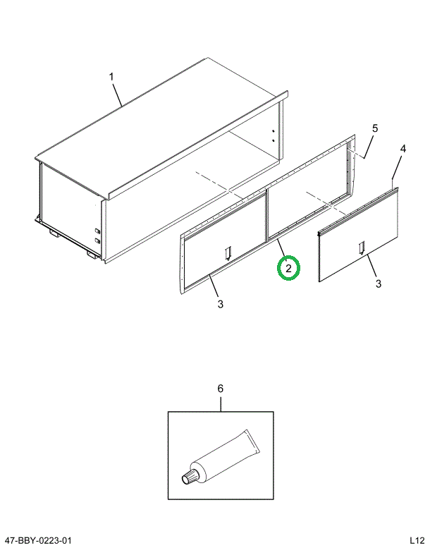 2211633C4 Frame, Luggage Box, Bus, W/o D