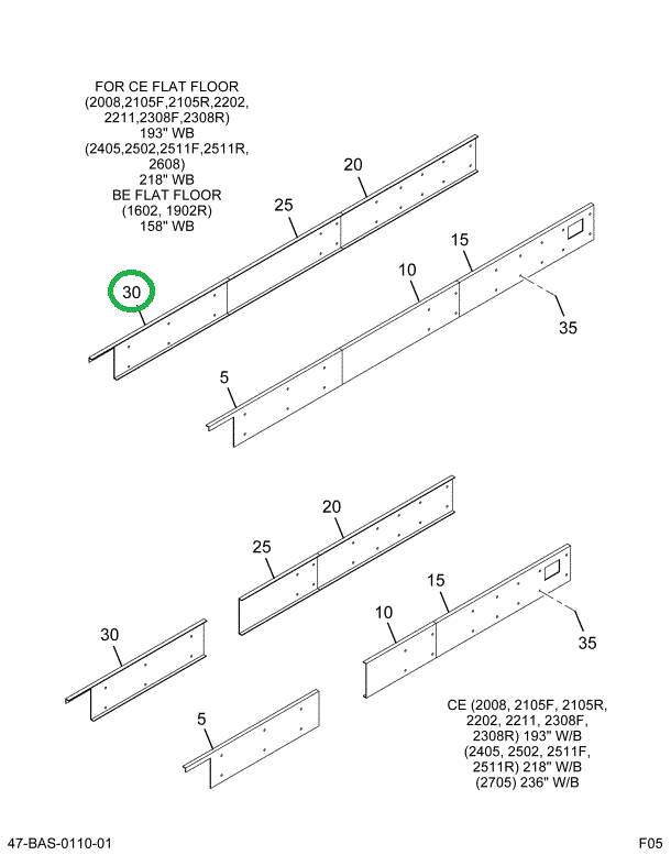 2211820C3 Skirt, Lower Rear 1- Bow +9 L
