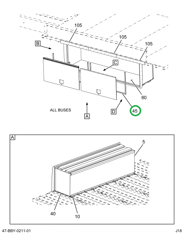 2211883C3 SEAL  LUGGAGE BOX DOOR 91X18