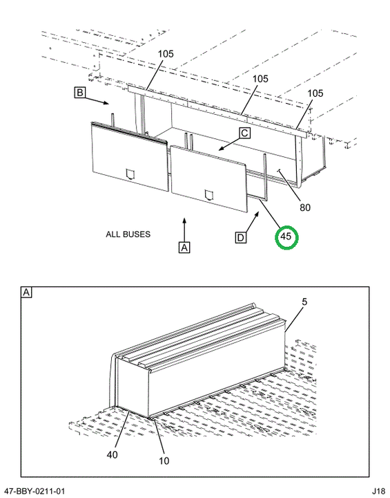 2211890C3 SEAL LUGGAGE BOX DOOR 114X22