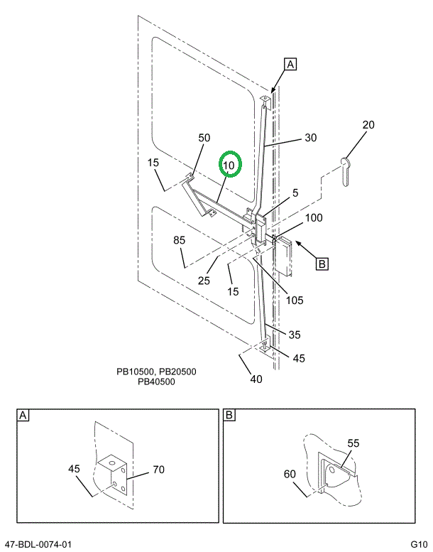 2212299C1 HANDLE DOOR INSIDE SINGLE PO