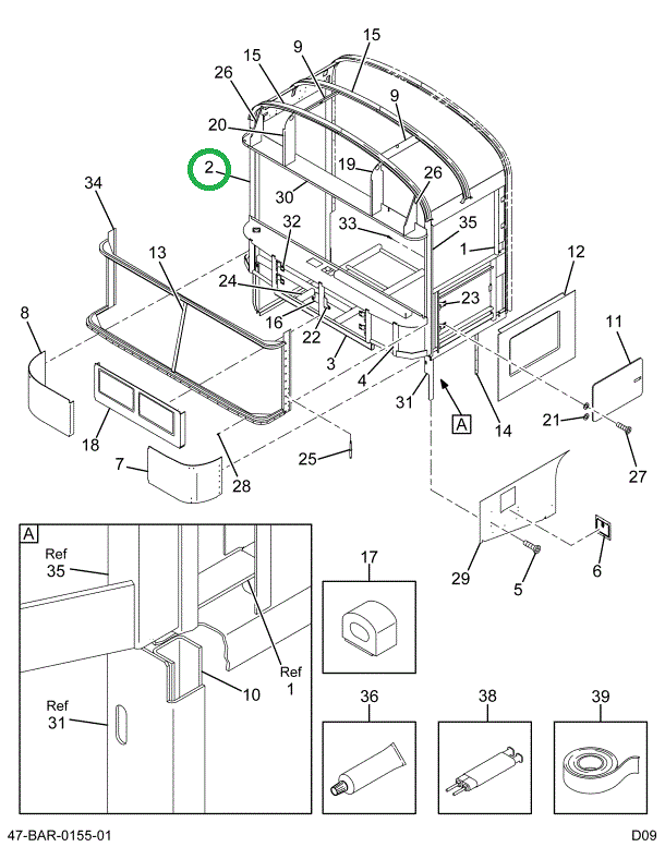 2212473C3 Frame, Entrance Door, Bus, Out