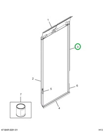 2212474C2 Post, Entrance Door Cowl, Bus