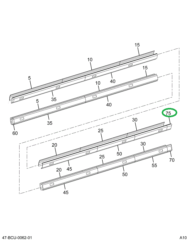 2212522C1 End, Cover Light Bar Right Han