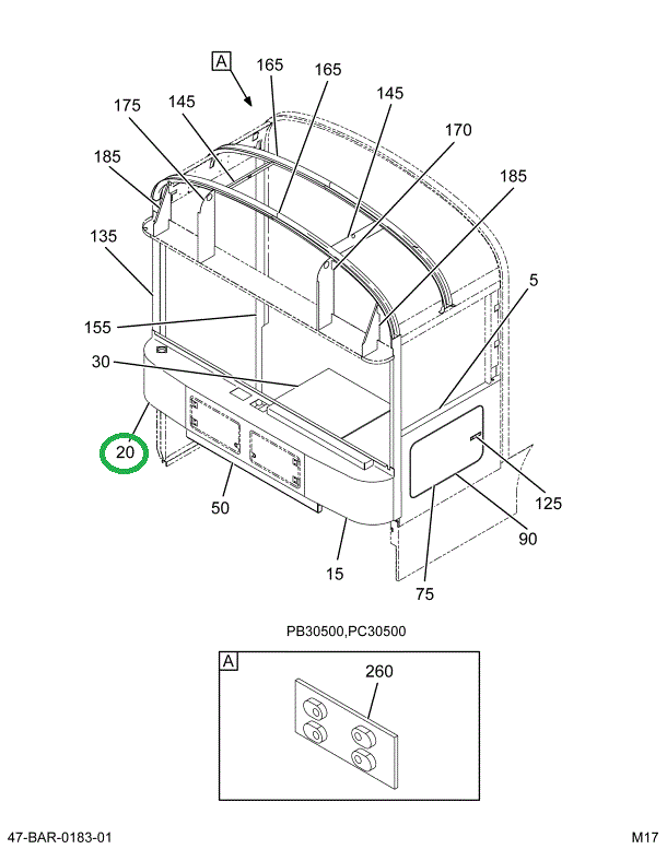 2212693C2 Panel, Cowl R Bot W/7in Amber