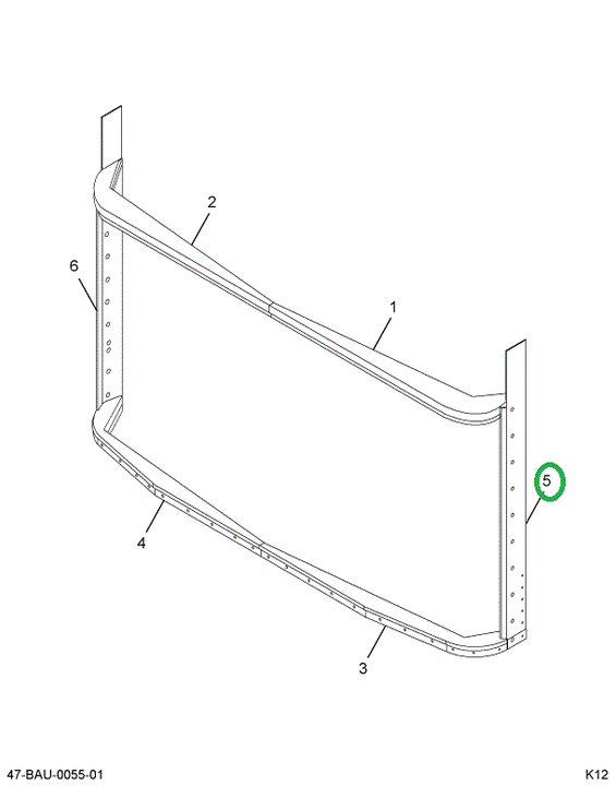 2212881C3 Panel, Post L W/4 Piece Windsh