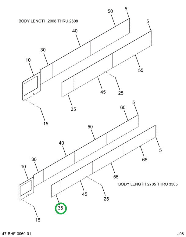 2215857C2 Lining, Lower 3 Bow Oval Windo