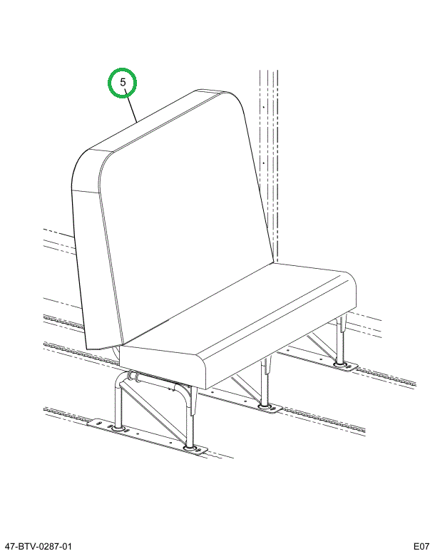 2218574C91 Seat 6 Leg 45 Degree Flip Wall