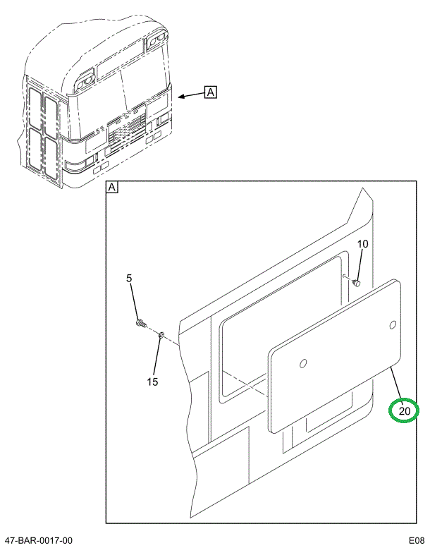 2219054C92 Door, Access Cowl W/locking La