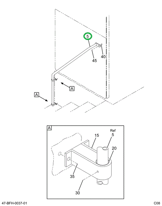 2220171C1 Rail, Hand, Entrance Door, Bus
