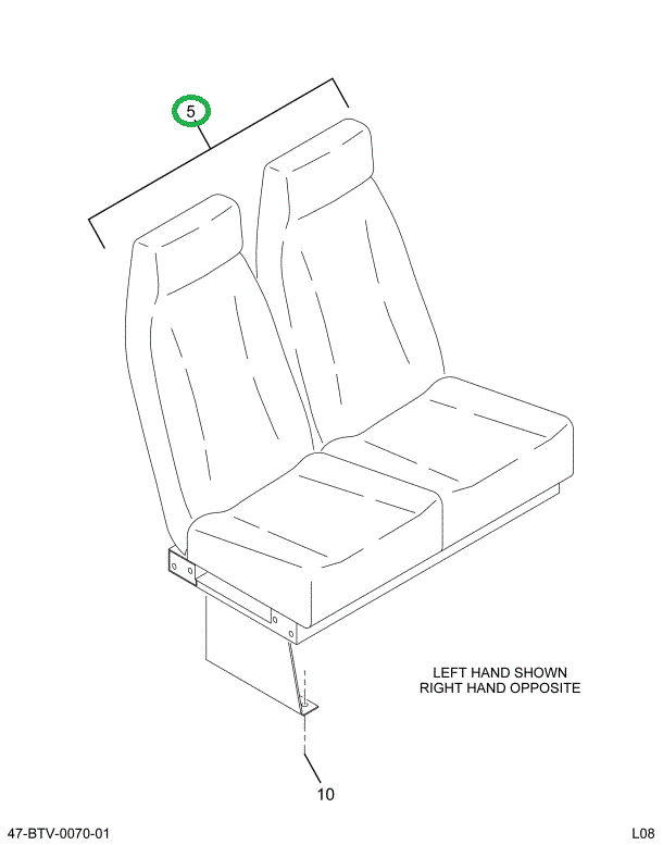 2220293C91 Seat High Back Level 5 Tower B