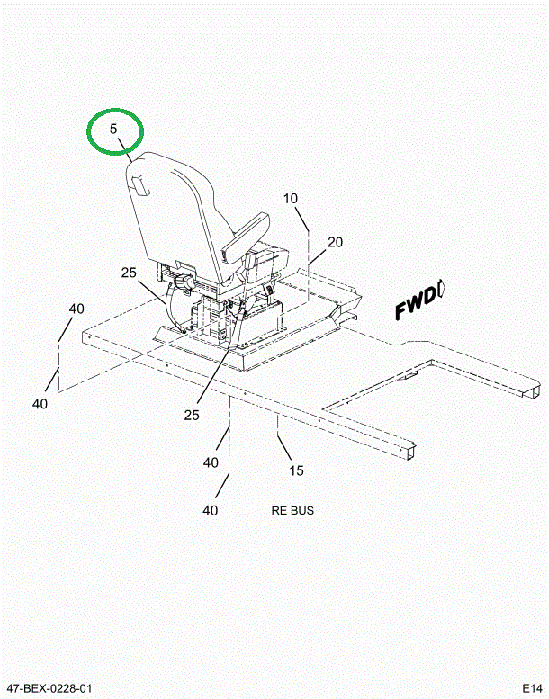 2220468C92 Seat, Driver, National Pd 42 O