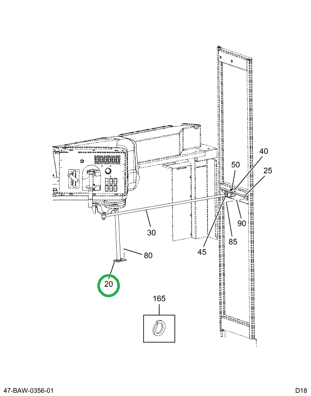 2221642C1 Leg, Cowl Manual Door Control