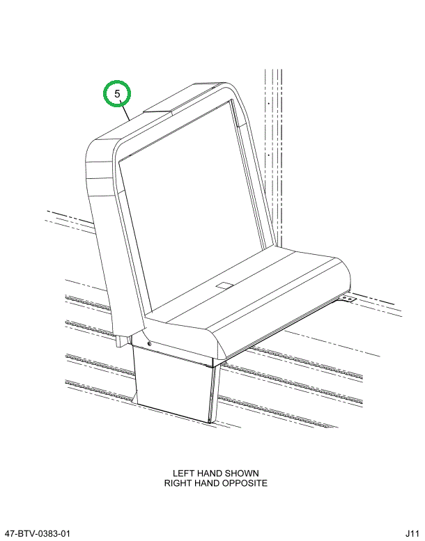 2222163C91 Seat 2 Leg 3 Point Wall Mounti