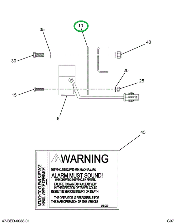 2222364C1 Plate, Alarm Backing