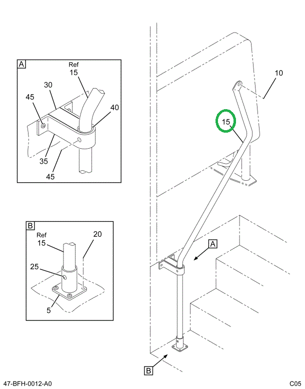 2224679C1 Hand- Rail, Entrance Aft Door