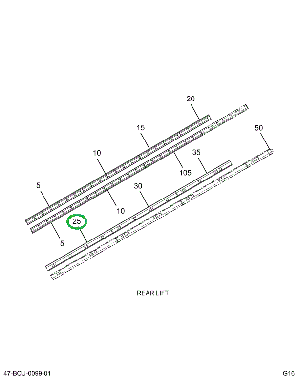 2224787C2 Bar, Bow, Lh 4 Plus 9 Metal