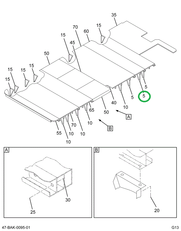 2225229C2 BRACE  SKIRT 20 IN FUEL TANK R