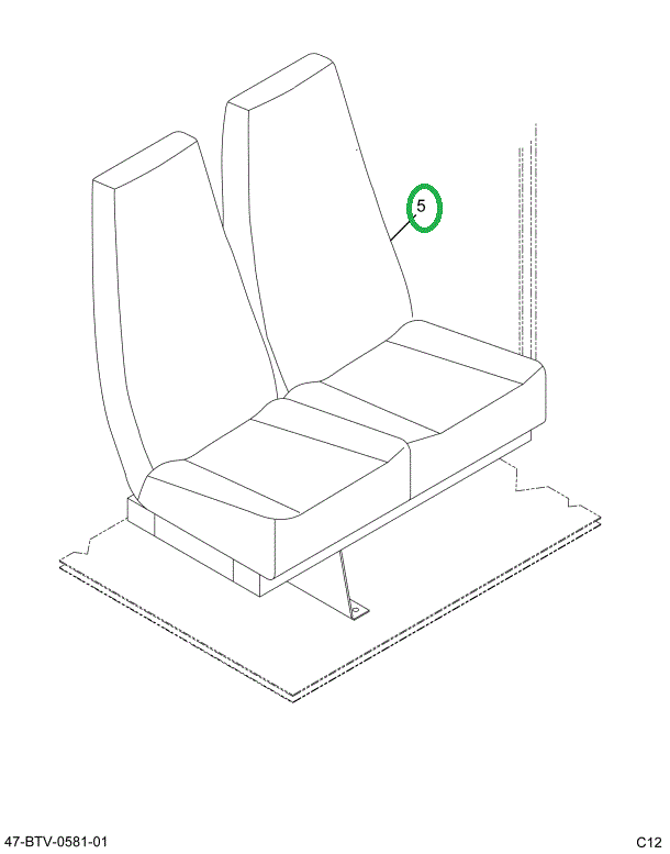 2225463C91 Seat Gray Left