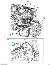 2225519C96 Harness Engine, I6 Wtec, Idle