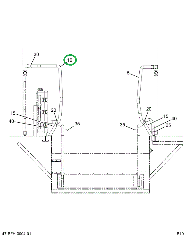 2225871C1 Rail, Hand Aft Mirage Lift Sta