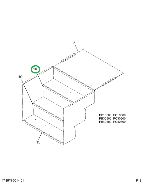 2227161C2 TREAD STEP TOP VINYL PEBBLE