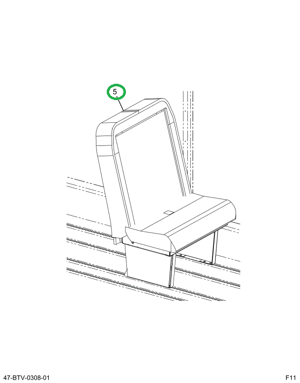 2227735C91 Seat, 2- Leg Left