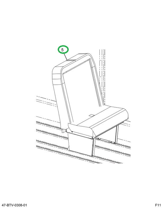 2227736C91 Seat, 2- Leg Right