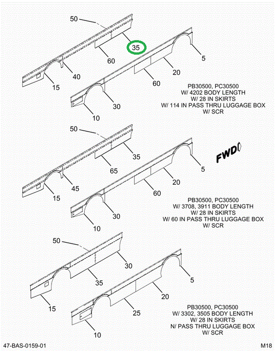 2227766C1 SKIRT  AFT OF FWD WHEEL POCKET