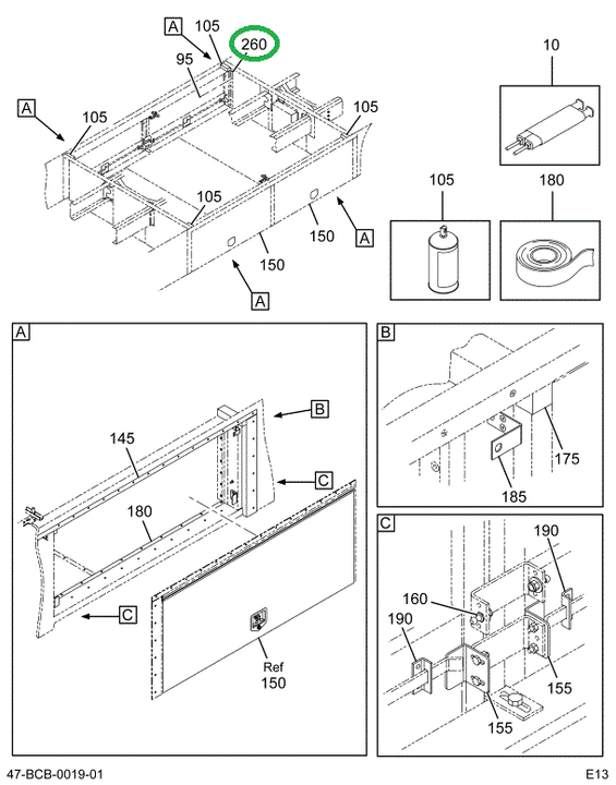 2227800C2 Panel Pass Thru Luggage Box