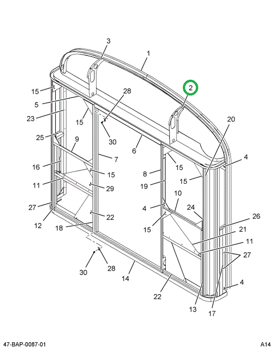 2228146C4 Brace Rear R Flush Evaporator
