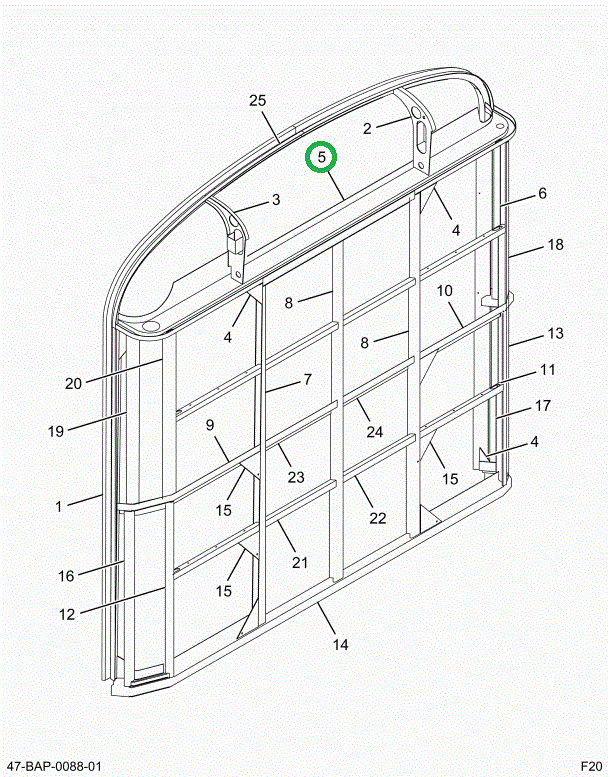 2228153C2 Header, Fr Rear W/flush Evapor