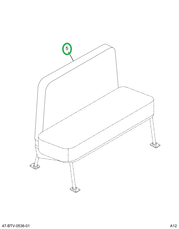 2228513C91 Seat, 4- Leg R 3pt 39 Inch 42v