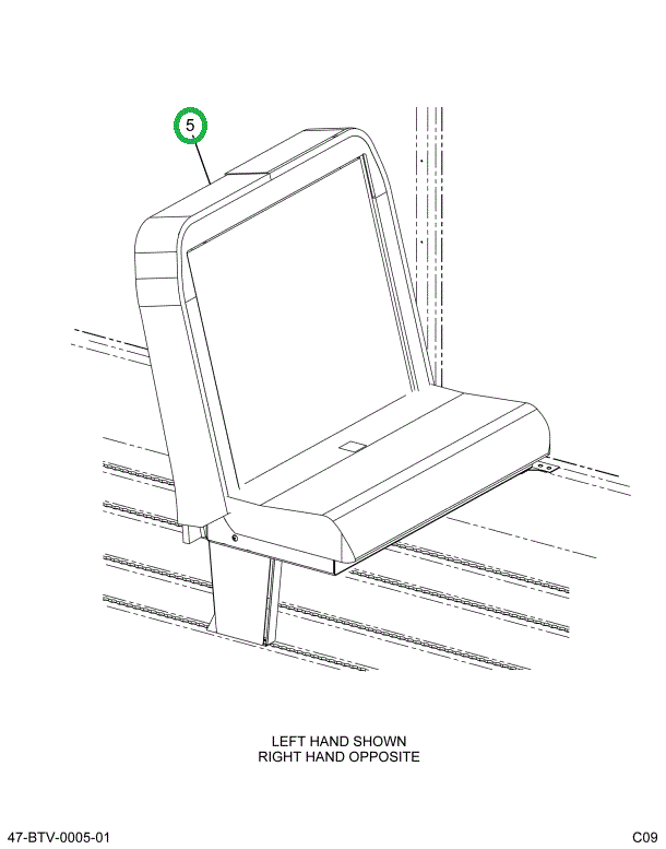 2229164C91 Seat, Automatic Flip L 3pt 36