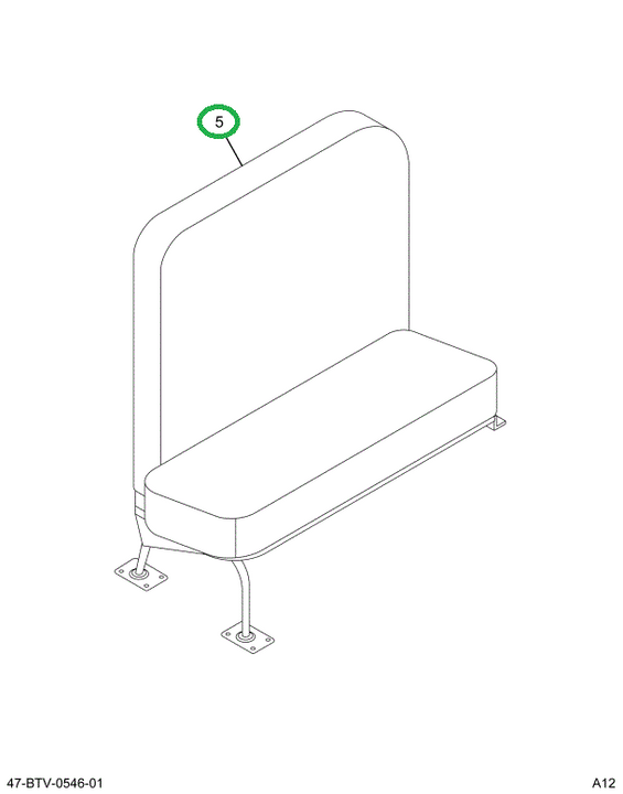 2229165C91 Seat, Automatic Flip R 3pt 36