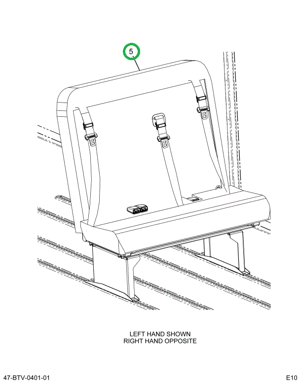 2229167C92 Seat, Right Hand 3pt 39 4leg T
