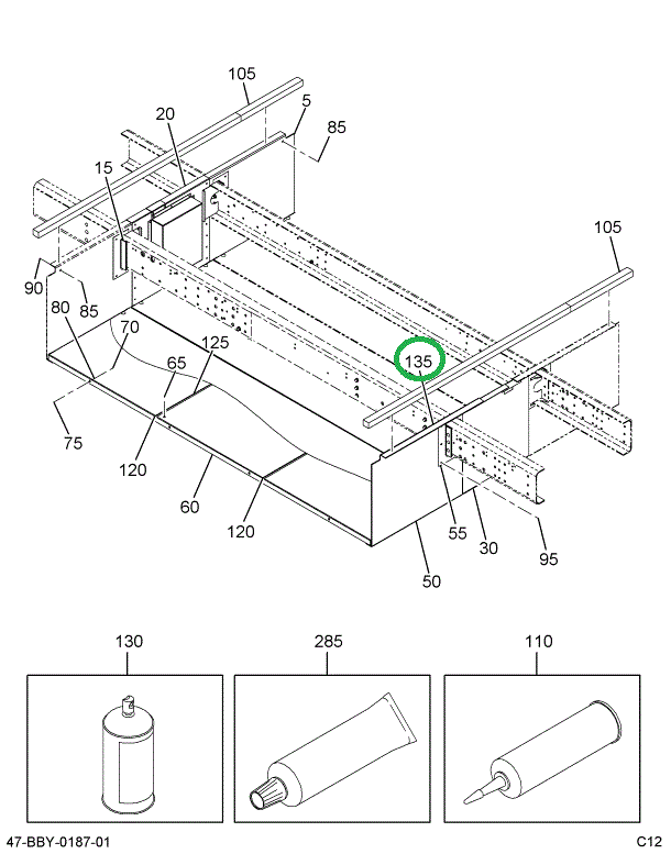2229258C3 Panel, Luggage Box, End Pass T