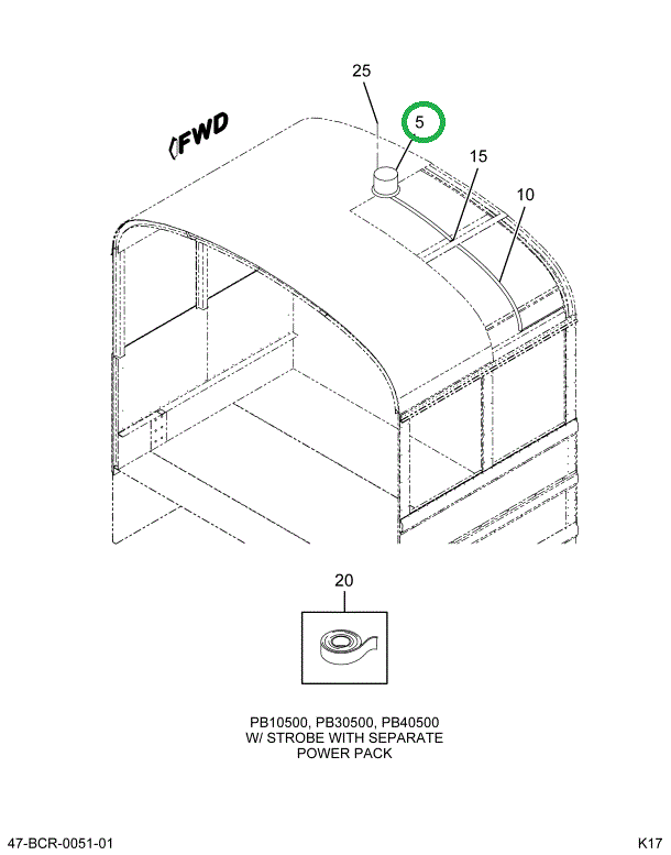 2229576C91 LIGHT STROBE HIGH PROFILE DO