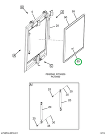 2230061C1 GLASS  REAR EMER KICKOUT TEMPE