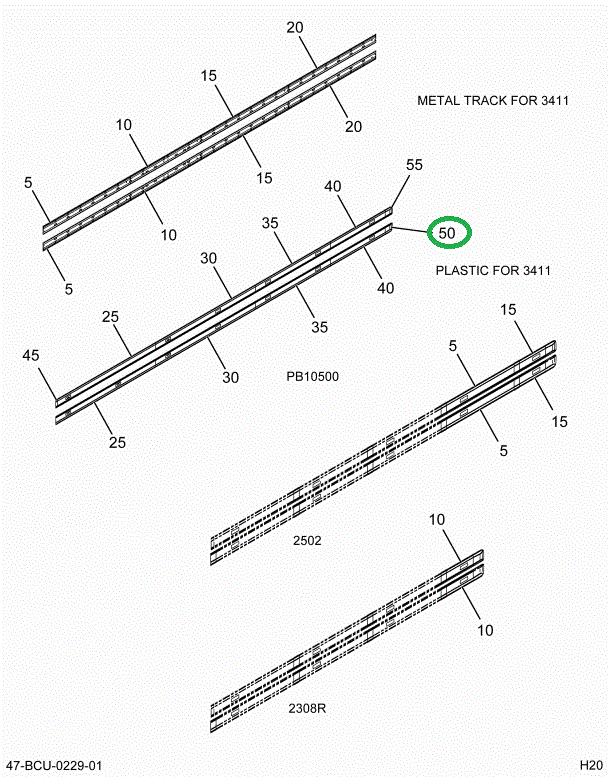 2230283C1 CAP END LIGHT BAR L REAR FLOR